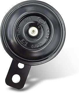 1 PC Motorcycle Speaker, 2.59In x 3.77In 12V Waterproof Metal Vehicle Safety Warning, Universal Super Loud Scooter Accessories for Most Motorcycle (Black)