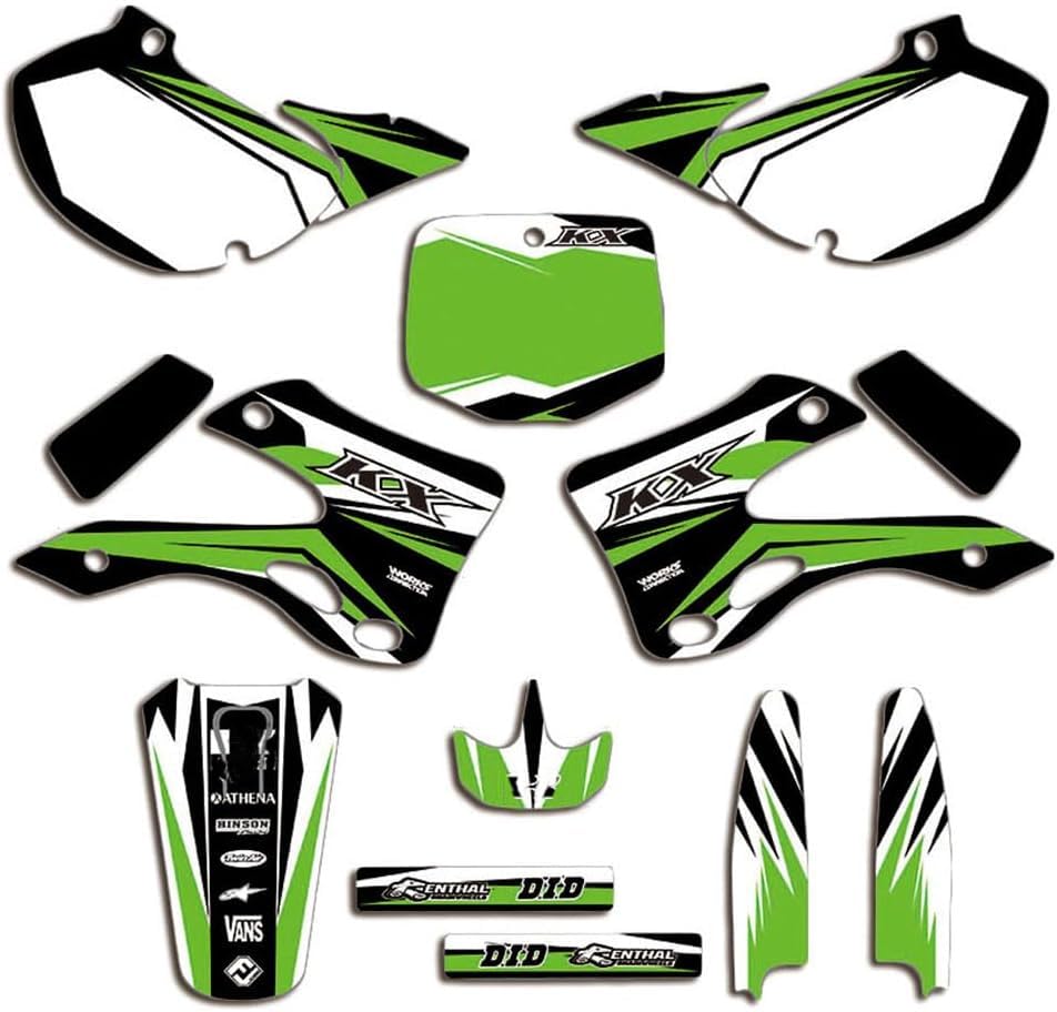 ENARUI Kit Déco Autocollant Stickers Compatibles avec Kawasaki 125 250 KX KX125 KX250 1999 2000 2001 2002
