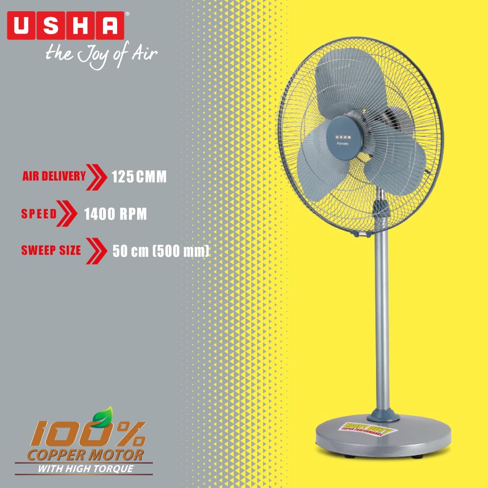 Usha Farrata PX Pedestal Fan - 100% Copper Motor -4