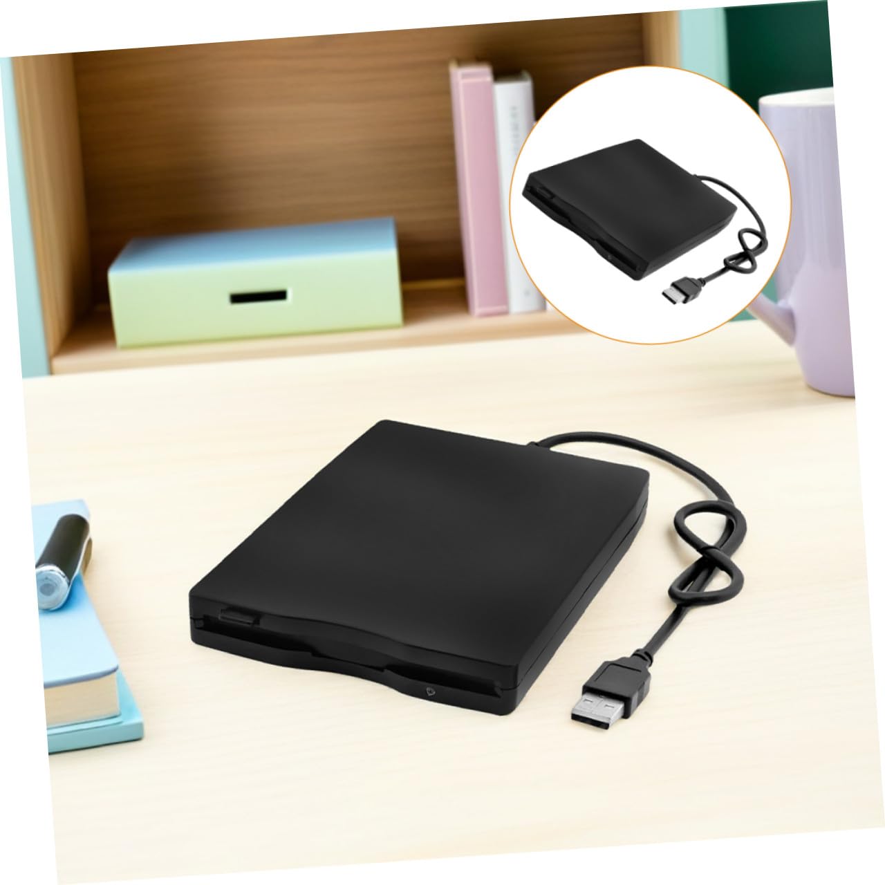 Lettore di Floppy Disk Esterno USB 2.0 1,44 Megabyte Nero | Dati su Interfaccia USB 2.0, Design Compatto in Plastica, Compatibile con Molti Sistemi Operativi
