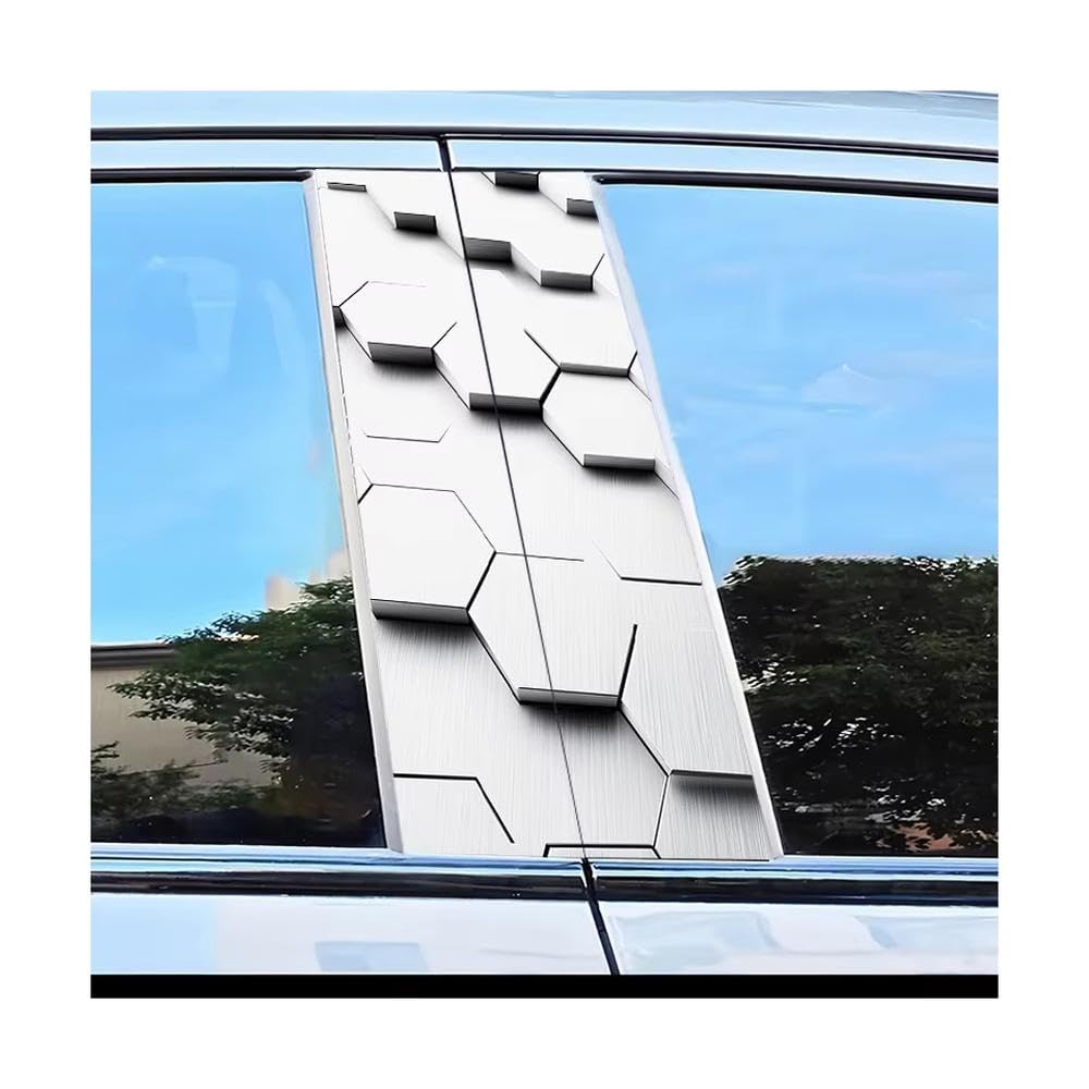 Bertdcx One Color Car Center Pillar Protection Stickers Hexagon Pattern Scratch Resistant Film Auto Parts