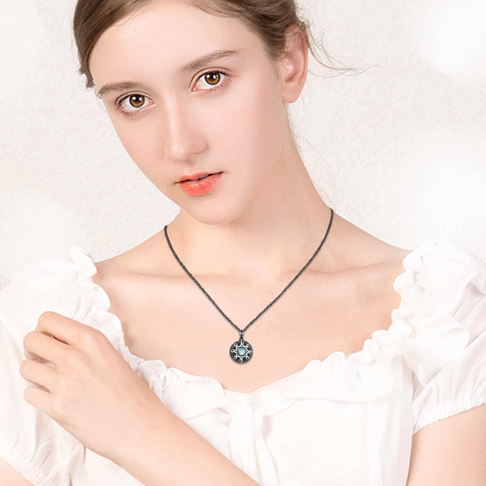 TRISHULA Kristall Halskette Damen 925 Sterlingsilber Schlüssel Herz Anhänger Schmuck Geschenk für Frauen