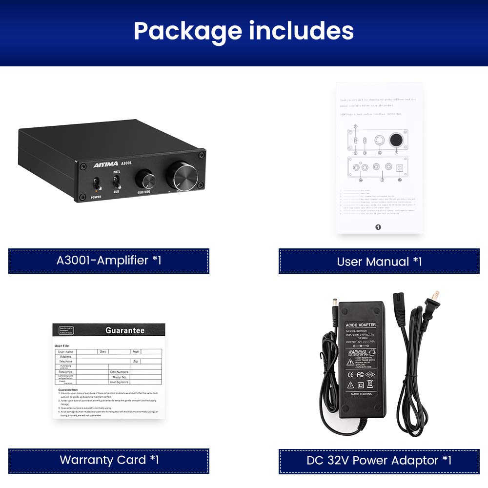 AIYIMA A3001 200W Subwoofer Amplifier HiFi Mono Power Amplifier Class D