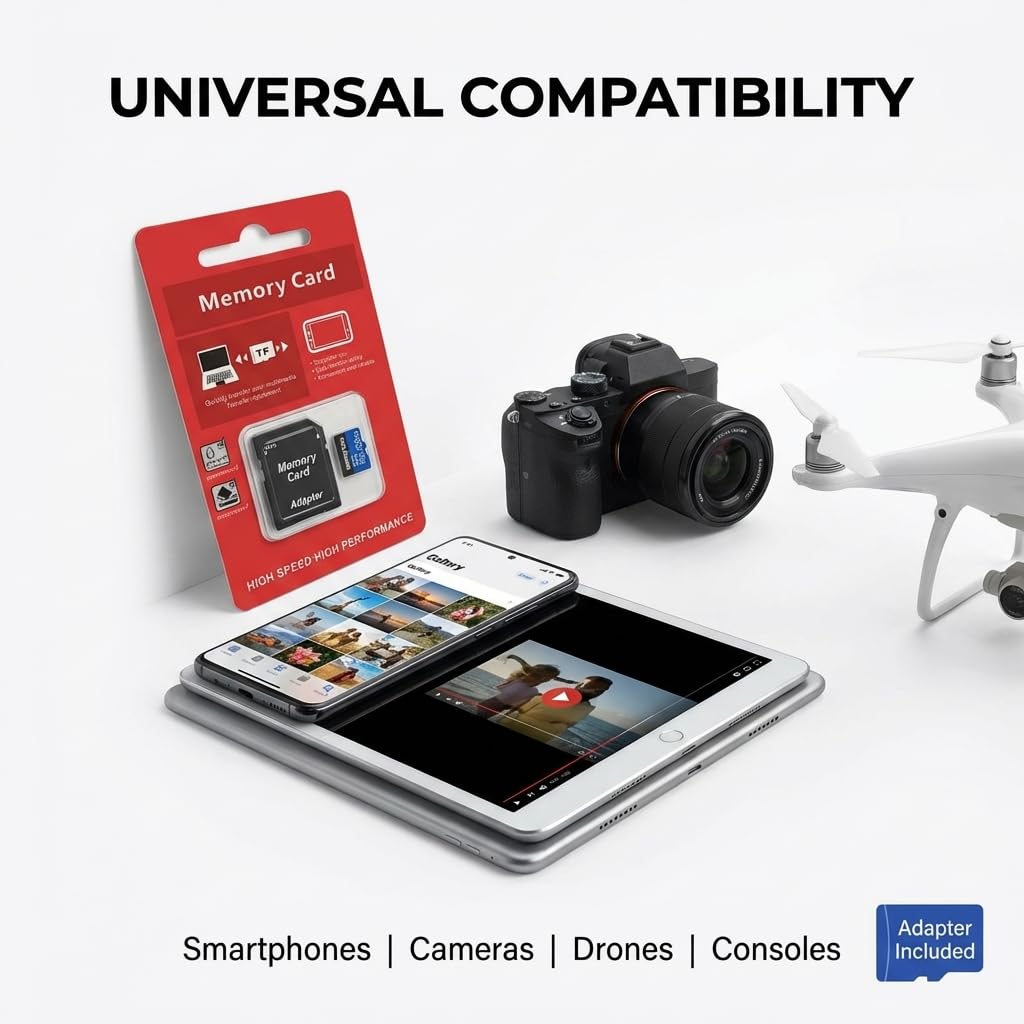 Tarjeta Micro SDXC SD Card 256GB Alta Velocidad (A2, U3, V30, Clase 10) con Adaptador SD Tarjeta de Memoria para Cámara,Teléfono,Tablet,Switch,Videocámara, Micro SDXC SD Card - 3
