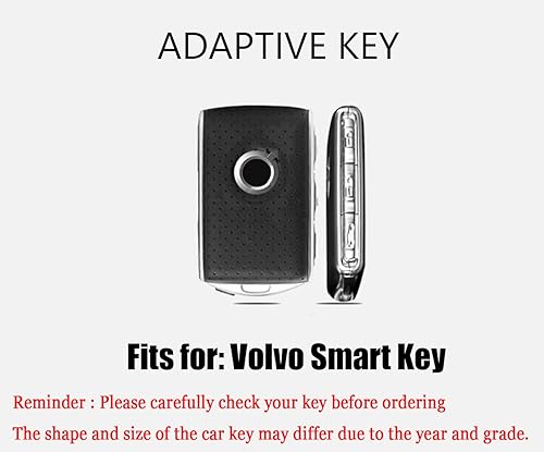 Miniatura 2 de HIBEYO Funda de cuero para llavero Volvo XC40 XC60 XC90 S90 V90 Smart Key Case Cover con accesorios para llavero de lujo, luz simple, color rosa