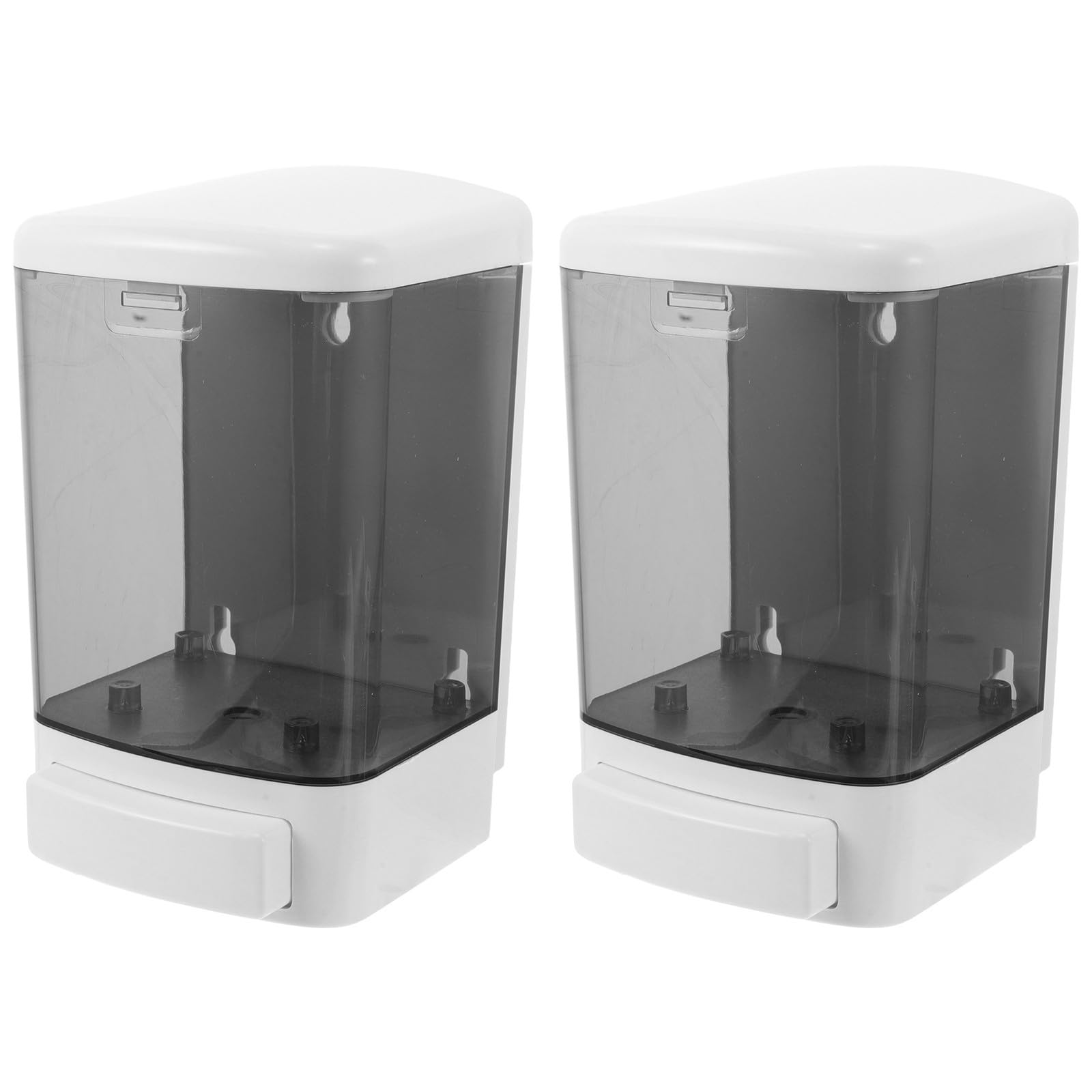 Ciieeo 2 Pezzi Dispenser di Sapone da Parete Manuale Capacità 1000ml Grande Corpo Trasparente Materiale Resistente per Cucina e Bagno
