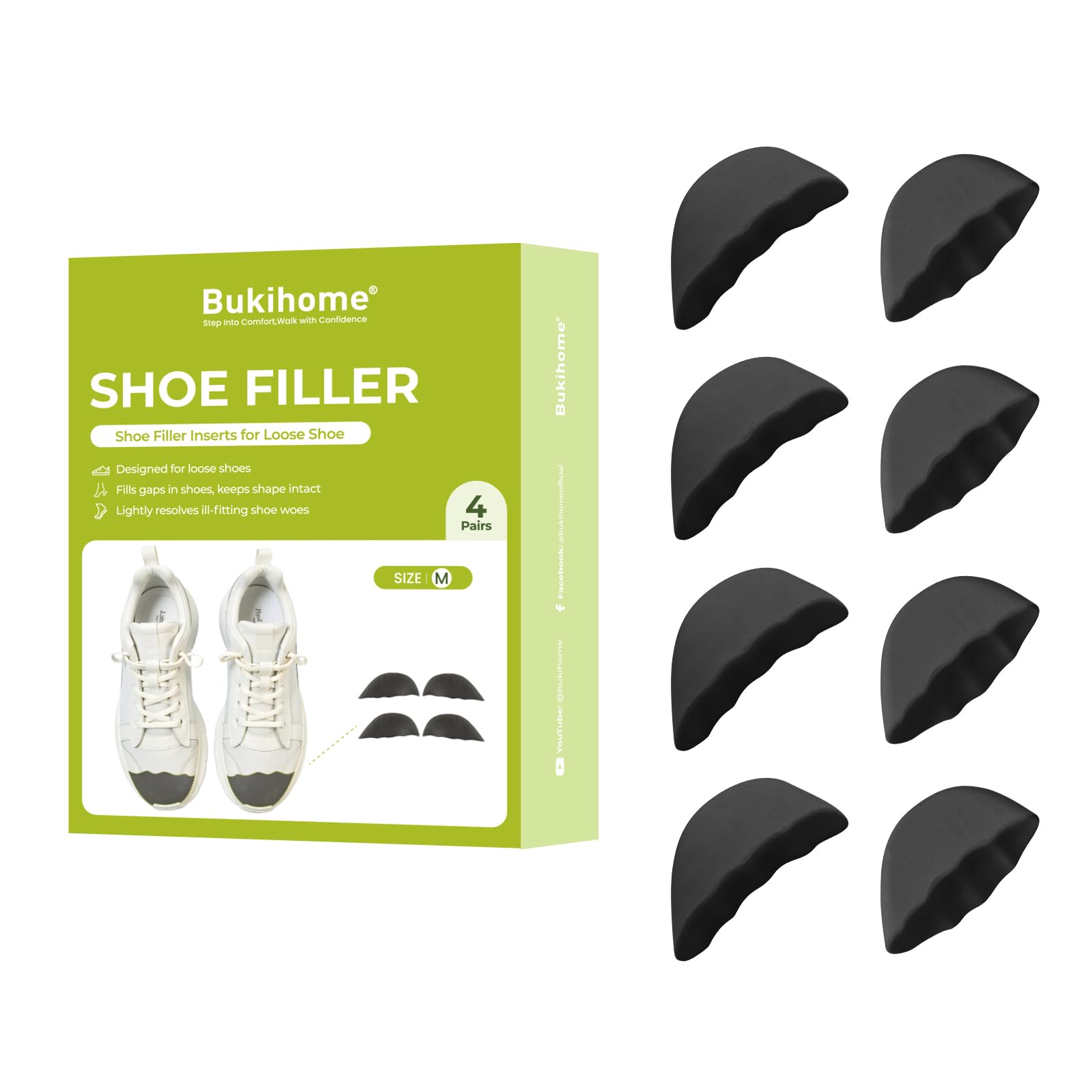 Photo 1 of Bukihome Shoe Filler Inserts - Black, Size M