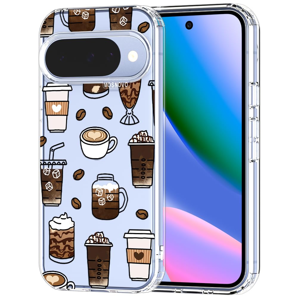 MOSNOVO Case for Google Pixel 9 & Pixel 9 Pro, [Buffertech 6.6ft Military-Grade Drop Protection] [Anti Peel Off Tech] Clear TPU Bumper Phone Case Cover Design - Great Wave — view 115