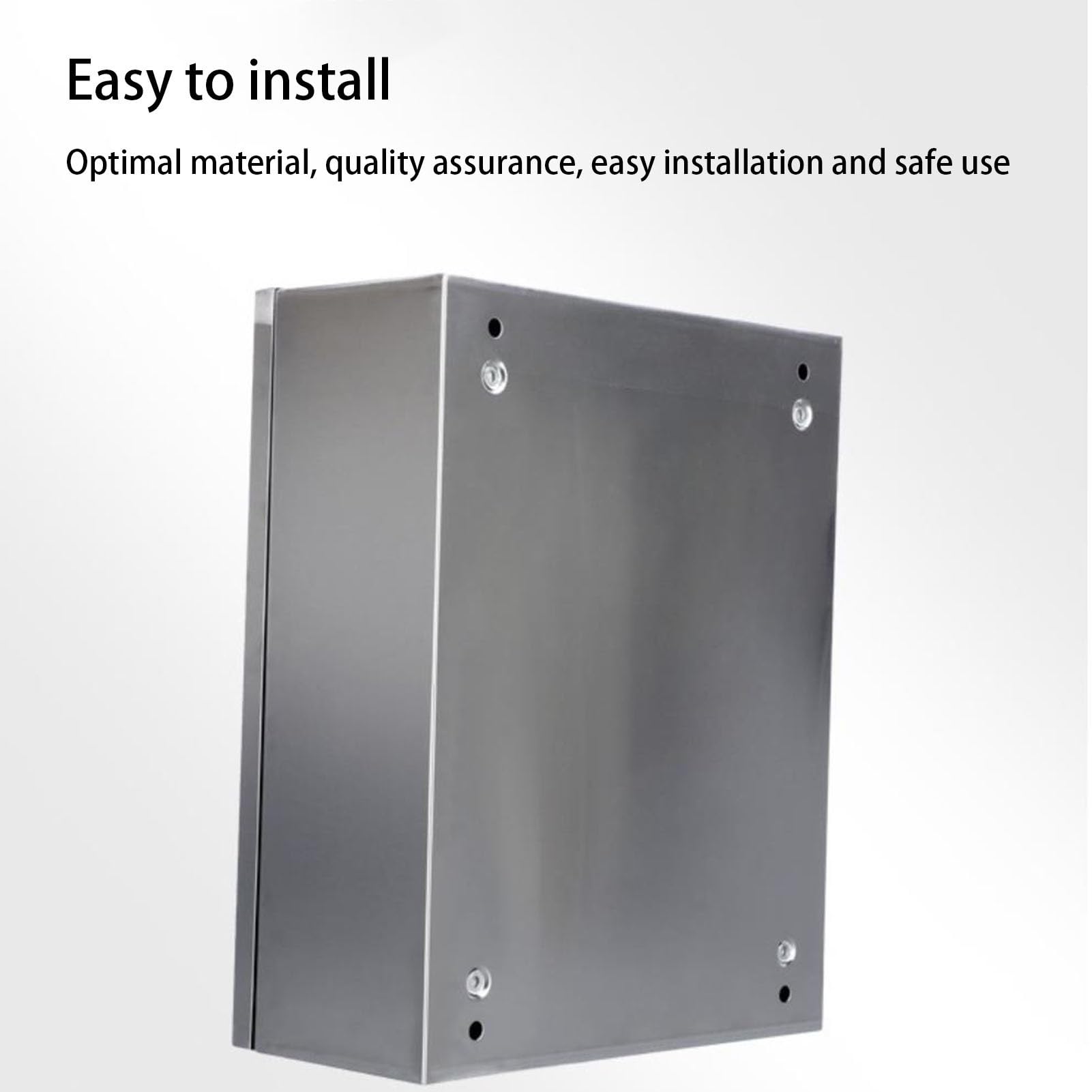 Wetterfester Schaltkasten, Edelstahl-Anschlusskasten, wasserdichter Metall-Verteilerkasten zur Wandmontage, Größe 600 x 500 x 180 mm, ideal für Außenanwendungen