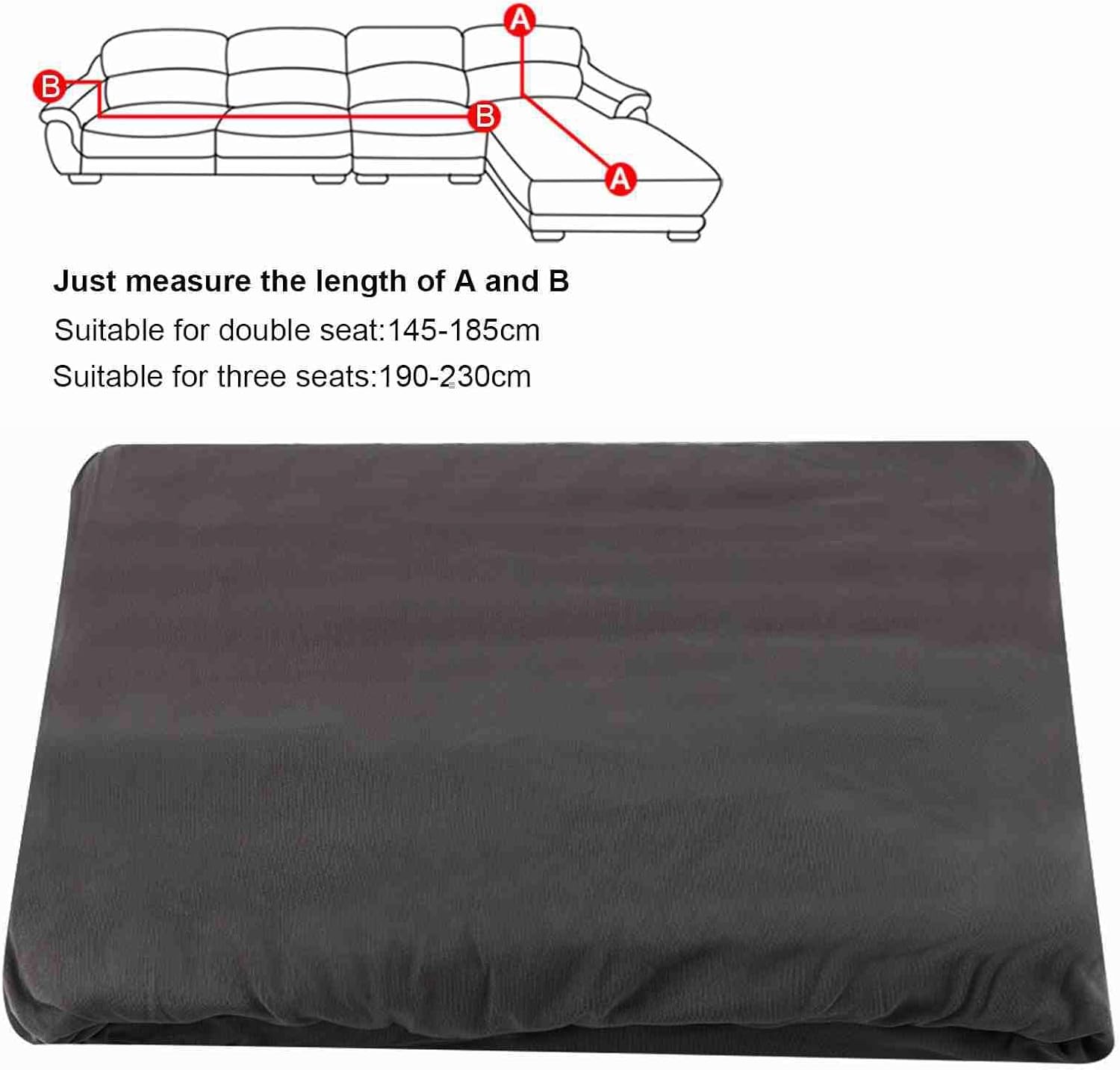 Zerodis L Shape Sofa Cover, High Stretch Polyester 3+2 Seat Corner Sofa Cover L Shape Sofa Slipcover for Living Room Anti Slip Dogs Pets Home Furniture Protector, 3+2 Seats (Gray)