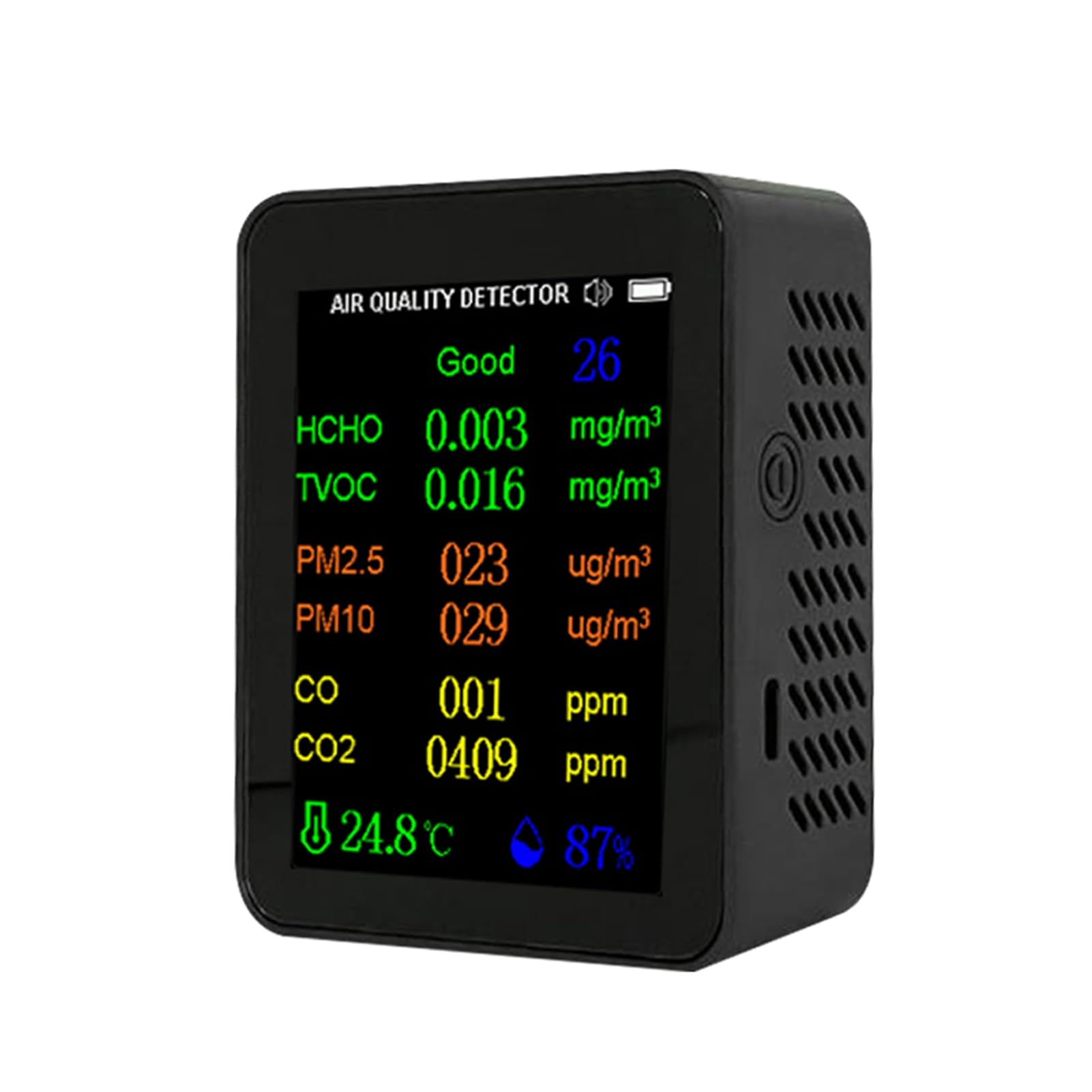 Kavolet Misuratore Portatile della qualità Dell'aria App Control Rilevatore di Anidride Carbonica 9in1 per Interni Domestici e Lavorazione dei Materiali (#3)