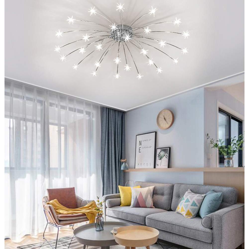 Wohnzimmerlampe LED Deckenleuchte Modern Rund Schlafzimmer Kronleuchter Esstisch Esszimmerlampe Hängelampe Küche Deckenlampe Chic Sternenhimmel Design Pendelleuchte Bad Cafe Kinderzimmer Hängend Lampe