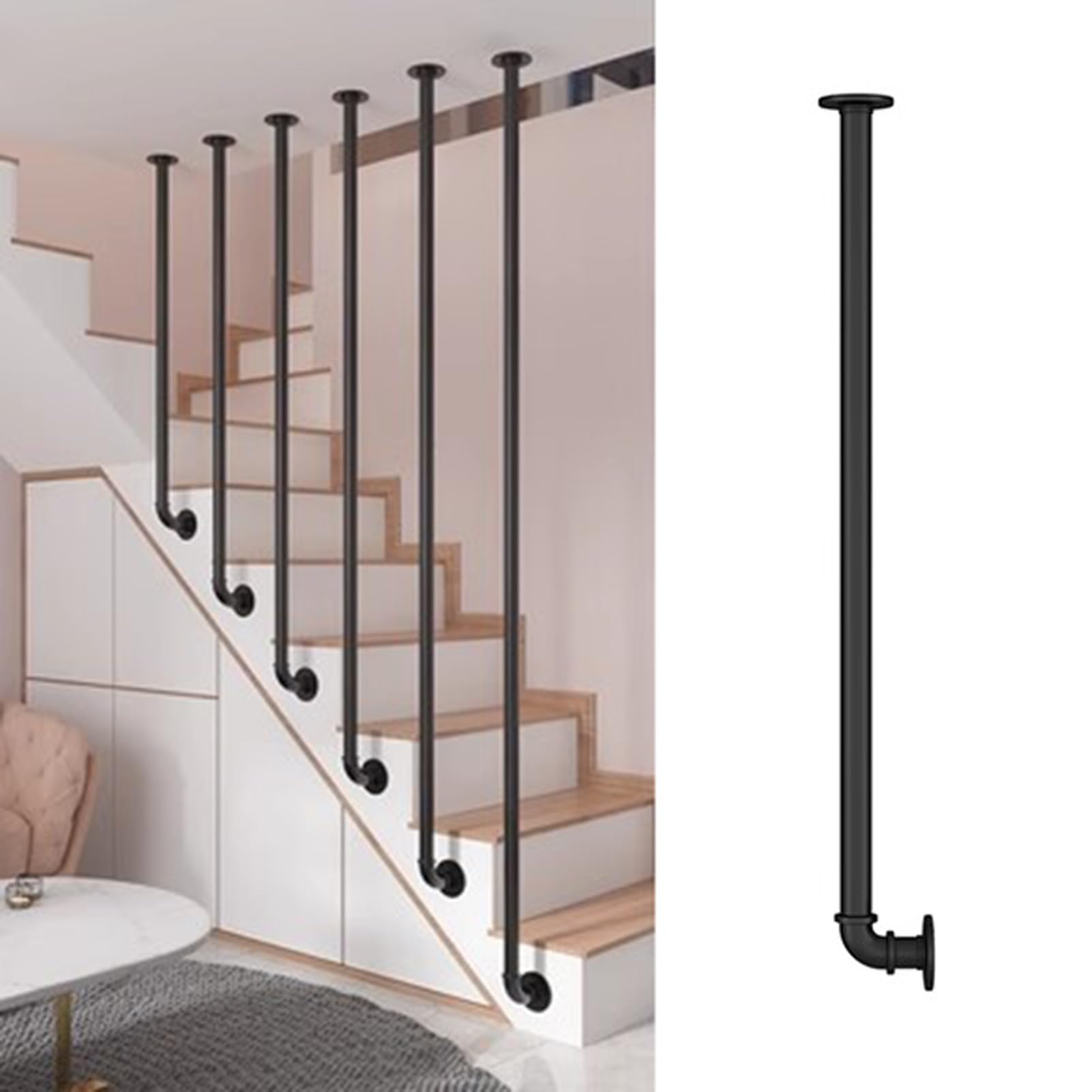 Husillos de escalera de hierro para reparar barandillas inestables con tornillos