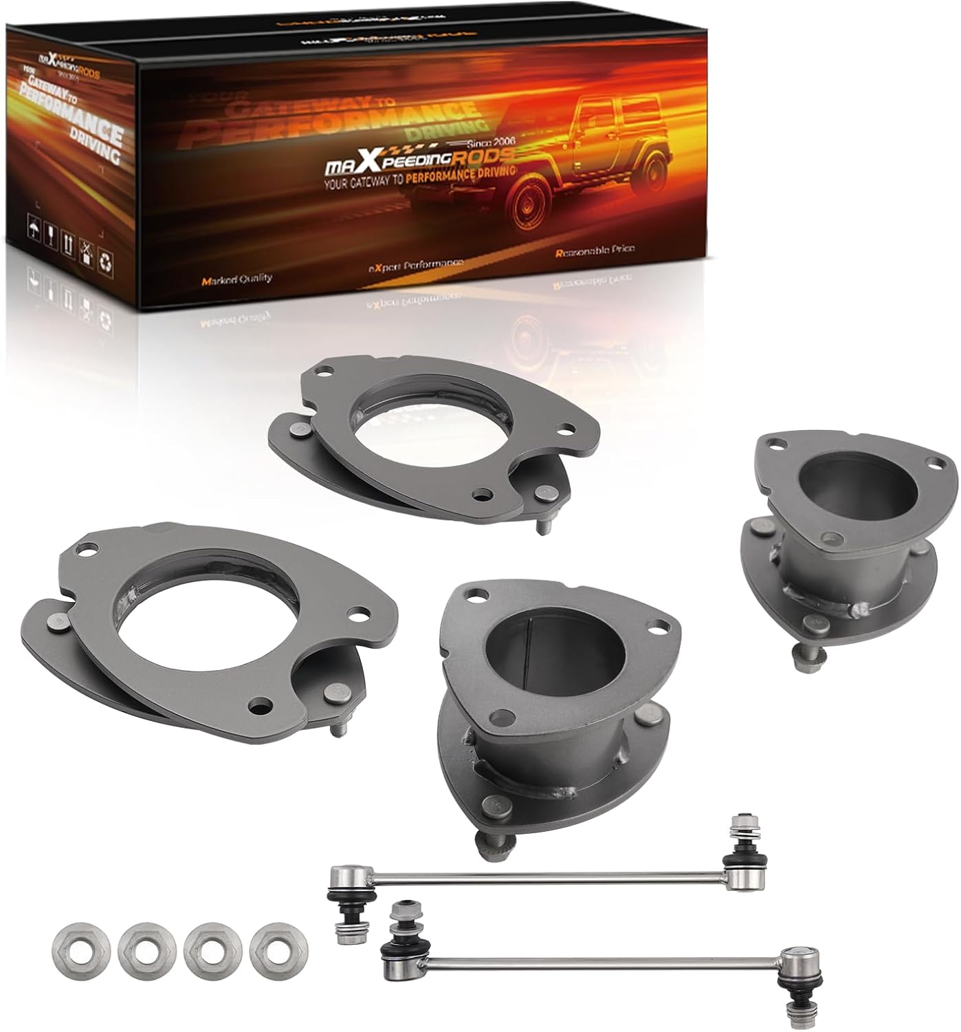 maXpeedingrods 2.5" Front & 2" Rear Lift Kit for Honda Ridgeline 2006-2014, with Extended Sway Bar End Links, Suspension Leveling Kit