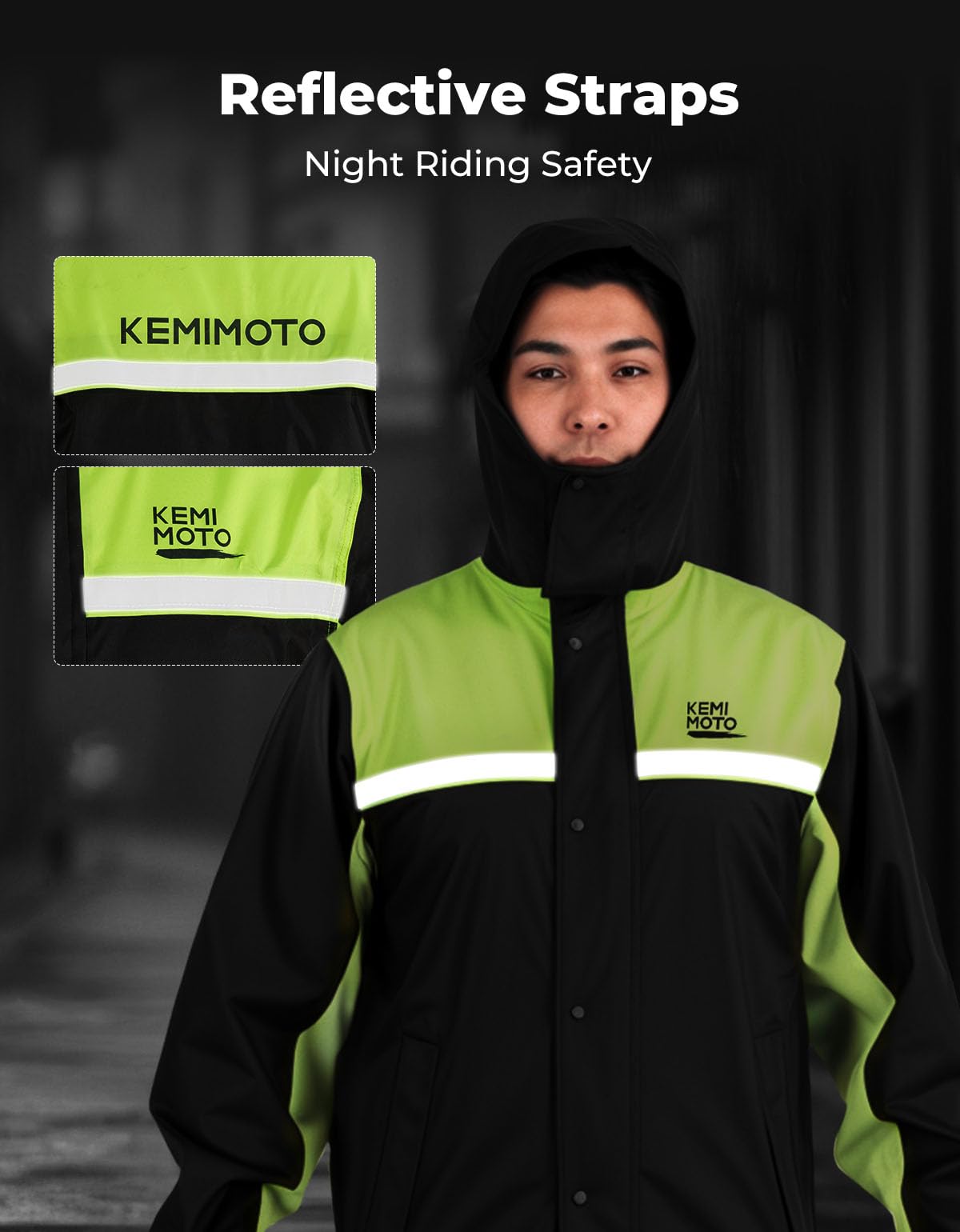 KEMIMOTO Combinaison de pluie pour homme, équipement de pluie imperméable avec pantalon