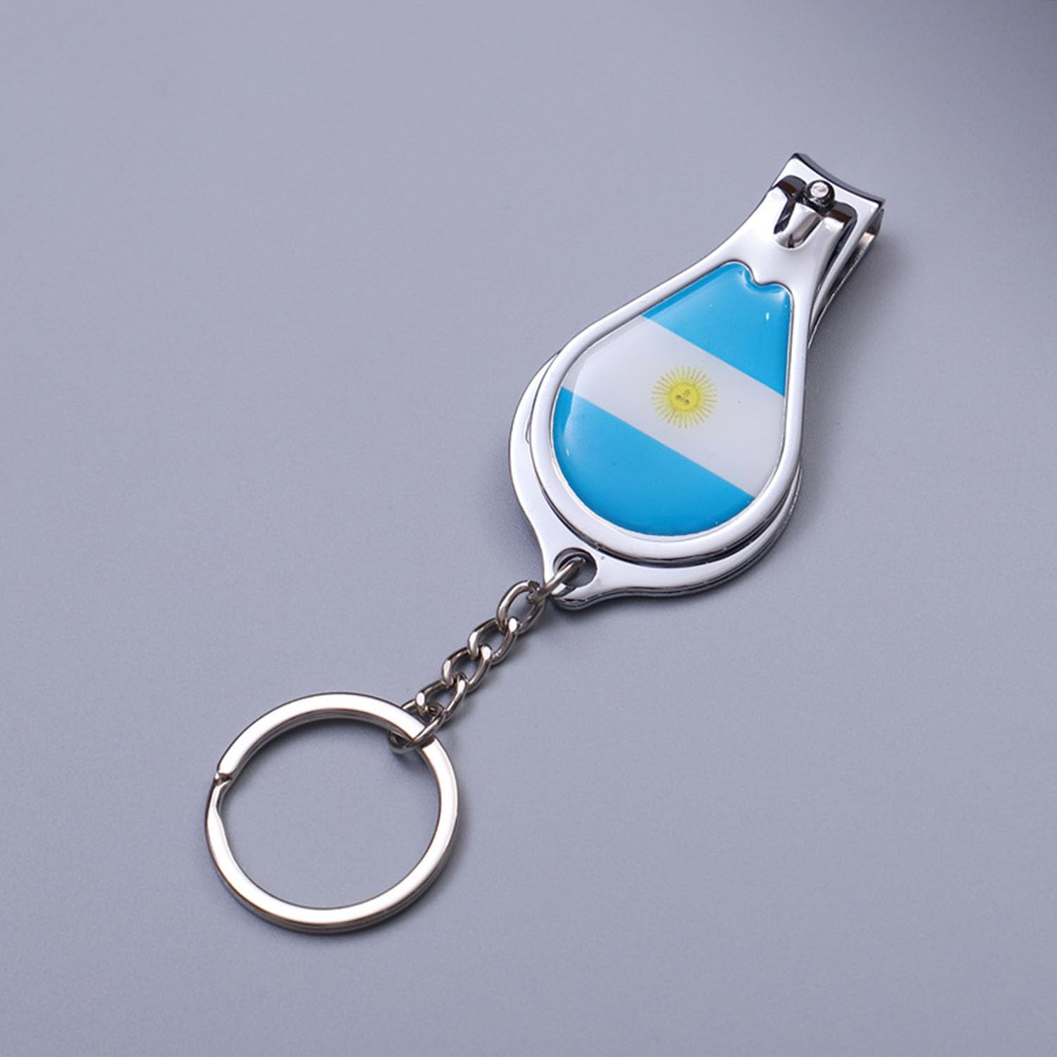YAZVNTO Football Fan Keychain with Argentina National Flag Design Keyring, Portable Metal Key Chain for Soccer Supporters, International Tournament Fan Gift Souvenir Accessory,A Style-a