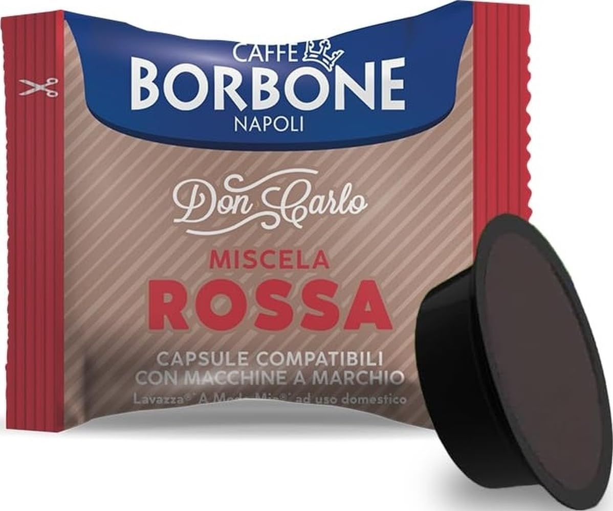 Caffè Borbone Don Carlo - 400 cápsulas de mezcla roja, compatibles con cafeteras Lavazza®* A Modo Mio®* (4 paquetes de 100)