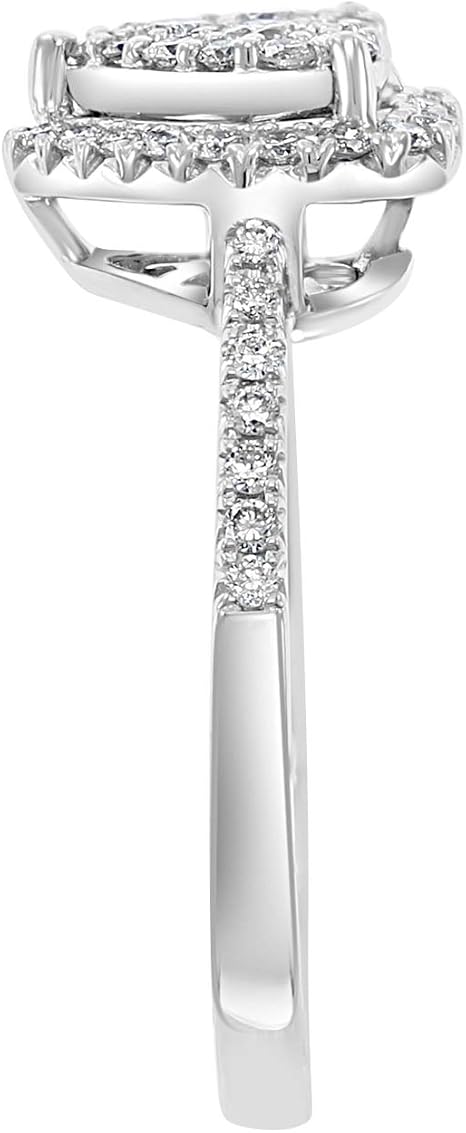 Effy 14K White Gold Diamond Heart Ring 