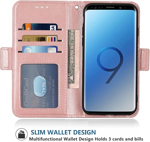 Miniatura 3 de Compatible con Samsung Galaxy S6 Edge - Funda tipo cartera y correa para la muñeca con cordón de cuero para Glaxay S 6 Gaxaly 6s Galaxies GS6