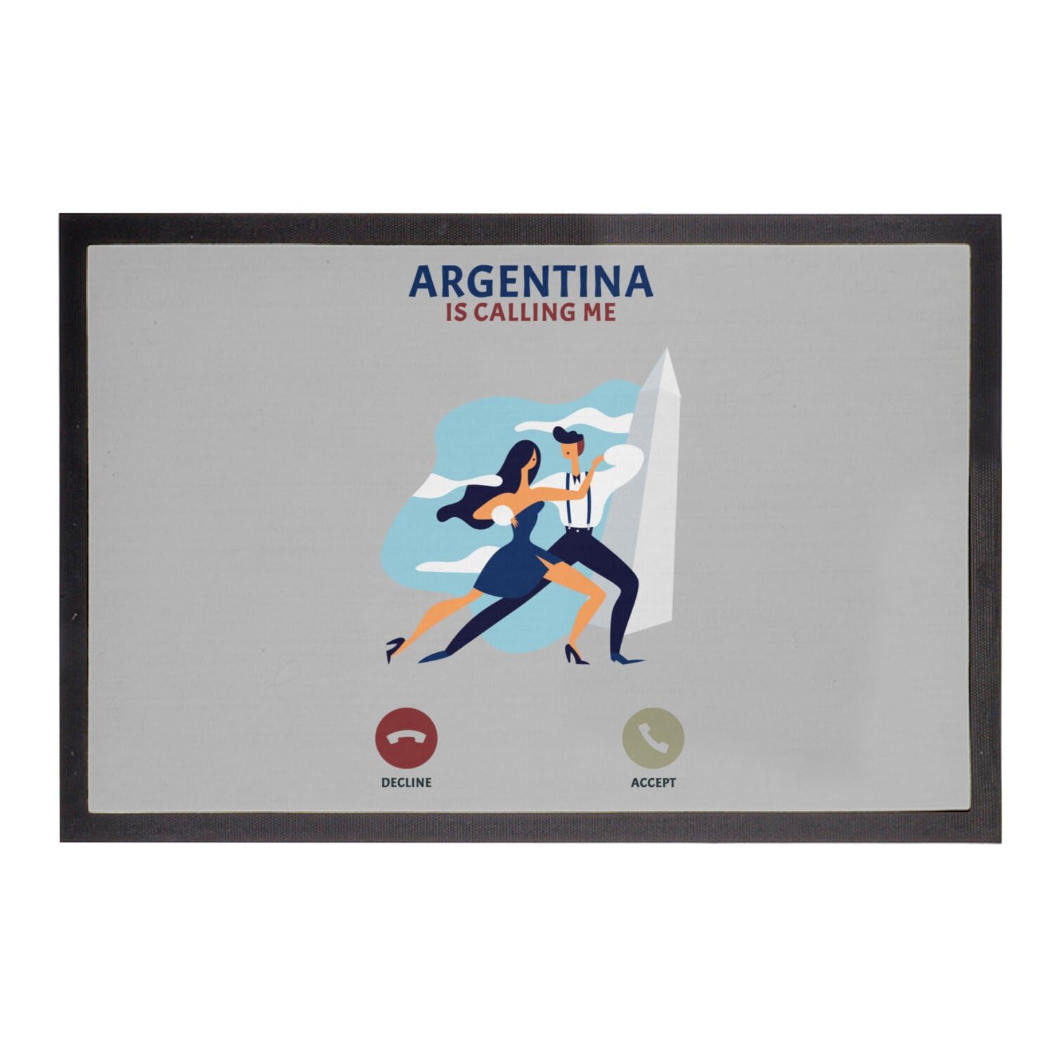 Paillasson gris Argentina pour décorer votre entrée de maison 60x40cm