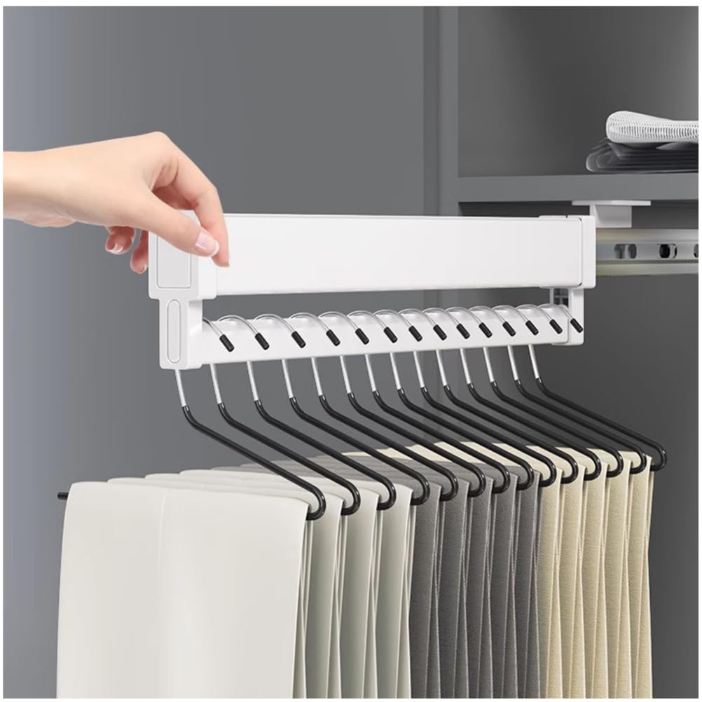 Barra extensible para organizar el armario con colgador deslizante de ropa de 51 cm