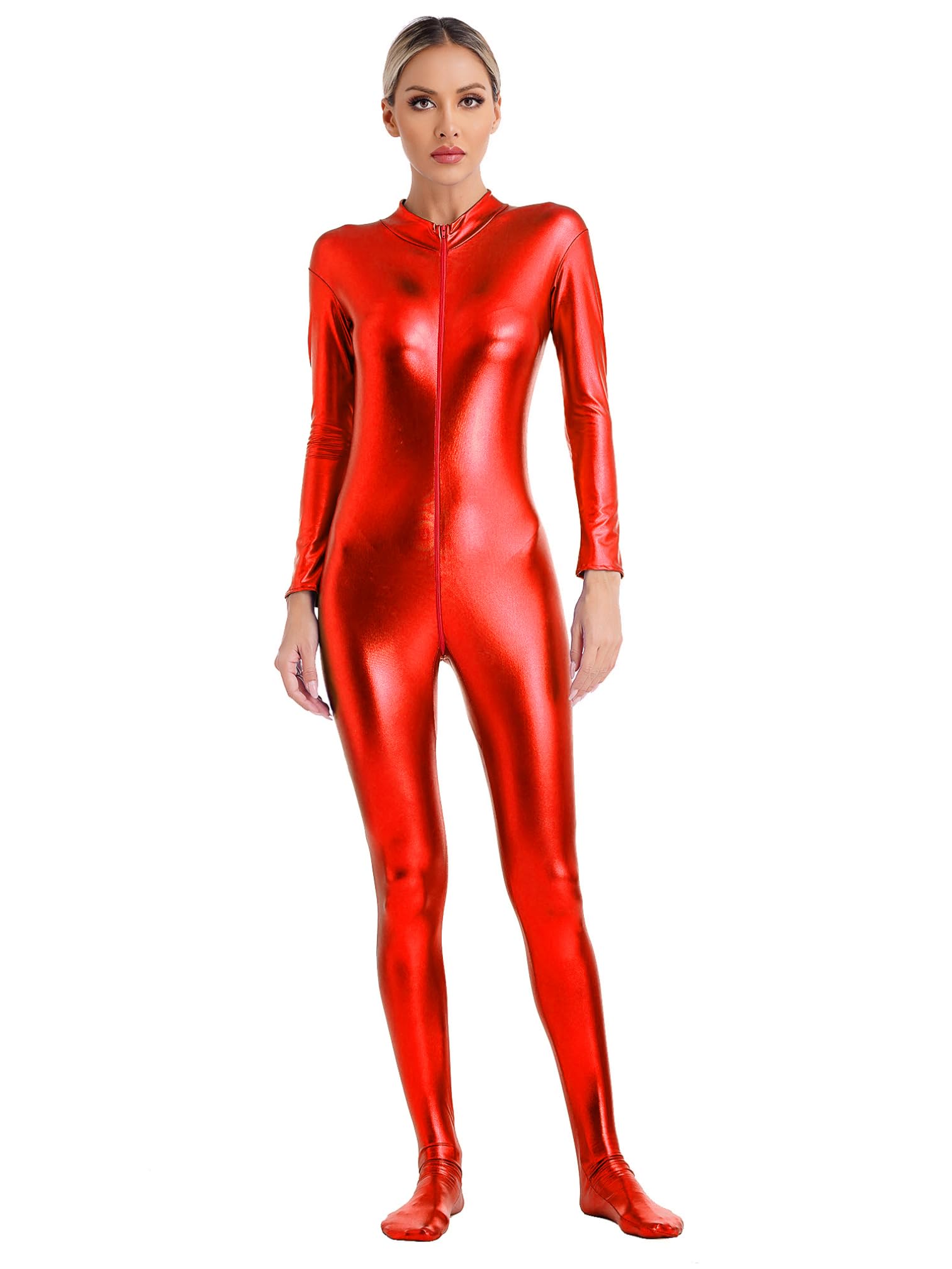 Bodysuit costume holographique à reflets changeants et combinaison extensible - 8