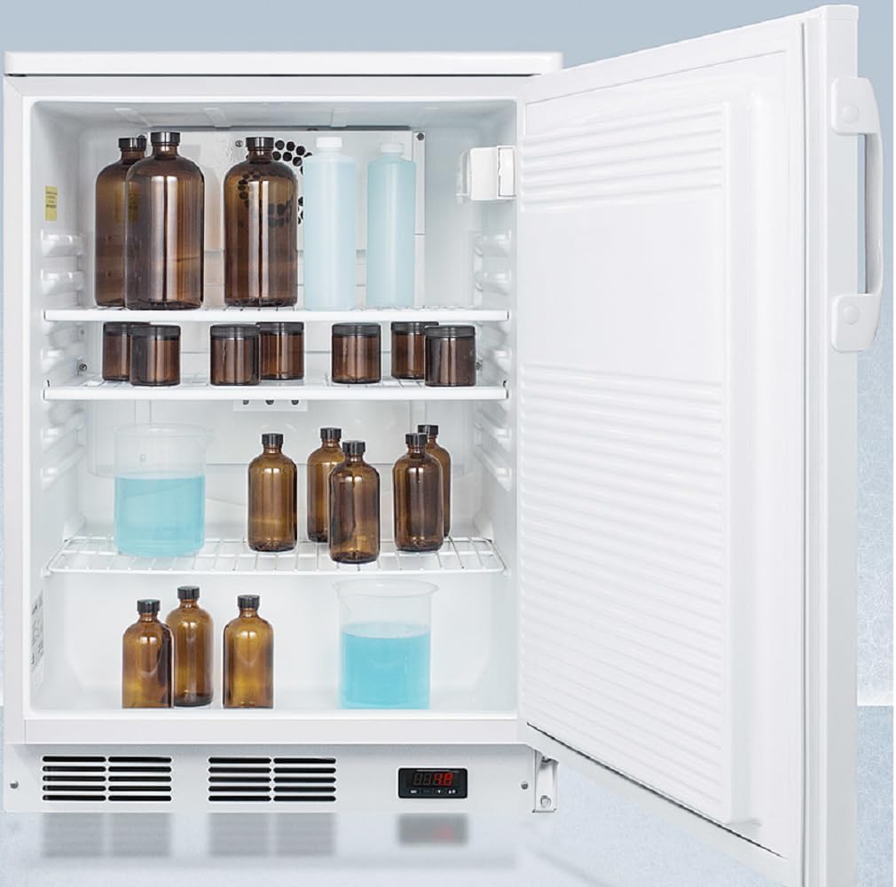 Accucold FF7LWPLUS2 24-Inch Wide All-Refrigerator - White; ADA Compliant; NIST Calibrated Temperature Display; Commercially Approved; RHD (Right-Hand Door Swing); CARB Compliant
