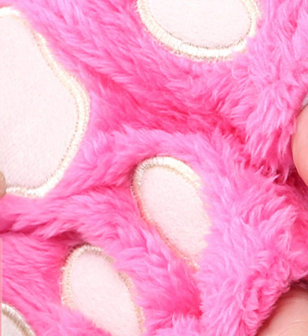 Unisex-Dorosłe Rękawiczki Damskie Zimowe Ciepłe Rękawiczki Śliczne Męskie Proste Plus Efektowne Aksamitne Pogrubienie Pół Palca Flip Keep Fingerless/Hot Pink/One Size
