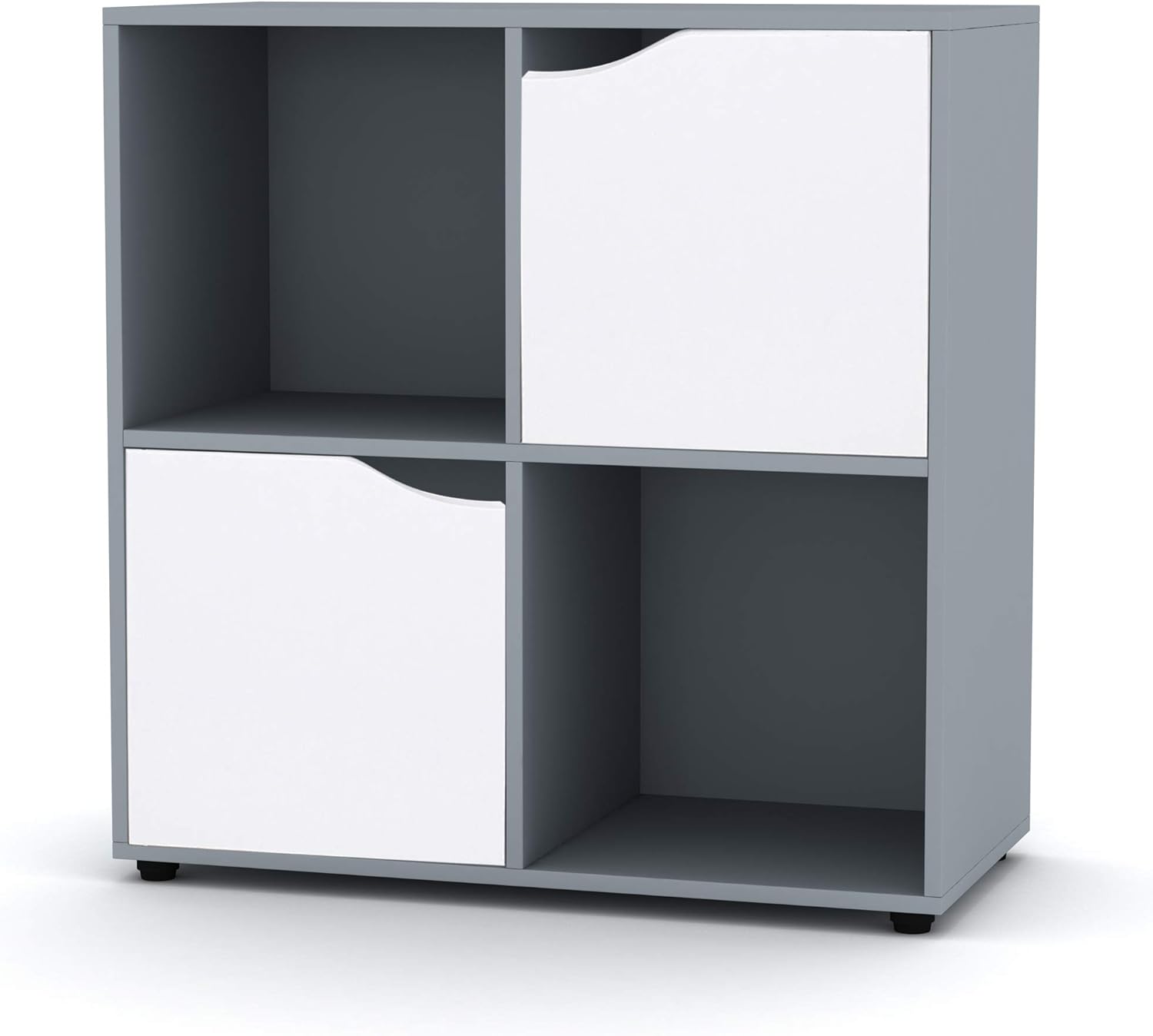 URBNLIVING Wooden Grey Cube Bookcase Shelving Display Shelves Storage