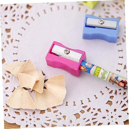 Miniatura 4 de STOBOK 30 lápices sacapuntas de mano, sacapuntas de mano, sacapuntas eléctricos, mini sacapuntas, suministros estacionarios, borradores, artículos