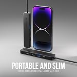 SABRENT USB C Hub Multiport Adapter, 5 in 1 USB-C to HDMI Adapter, 4K HDMI, 100W Power Delivery, USB 3.0 Port, USB-C to USB Adapter, HDMI to USB C Compatible for USB C Laptops and Other Type C Devices