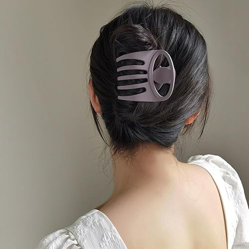 Miniatura 7 de 6 pinzas planas de cocodrilo para el cabello, pinzas de pelo curvadas francesas de 2.95 pulgadas, volumen mate, fuerte sujeción de plátano, pinzas