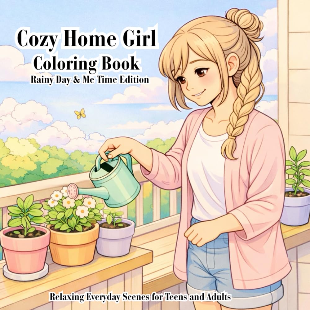 Cozy Home Girl Coloring Book – Rainy Day & Me Time Edition: Relaxing Everyday Scenes for Teens and Adults