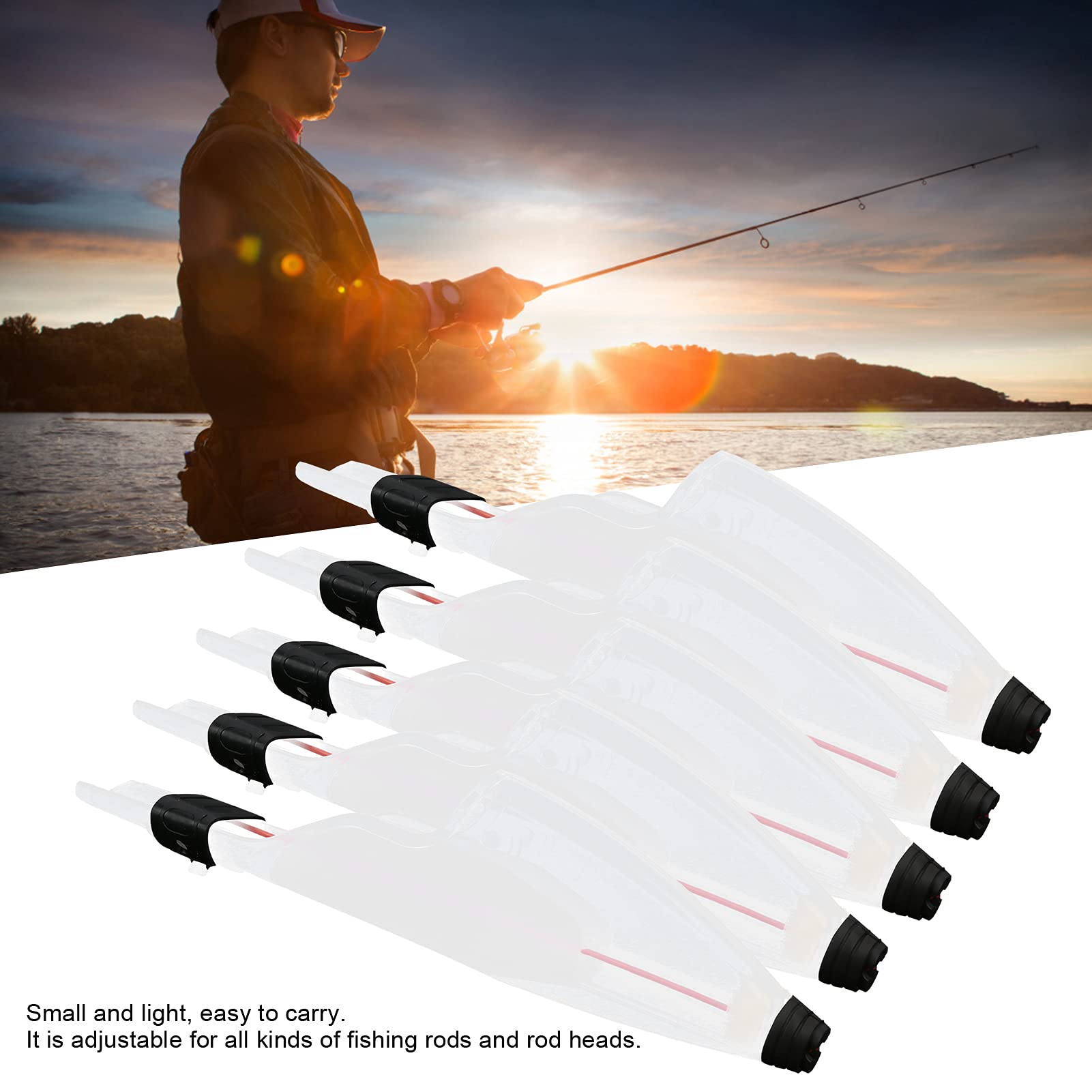 Milltrip Fishing Rod Tip , 5pcs Plastic Telescopic Fishing Rod Tip Cover Fishing Pole Top Protector for Sea Fishing Accessories(2)