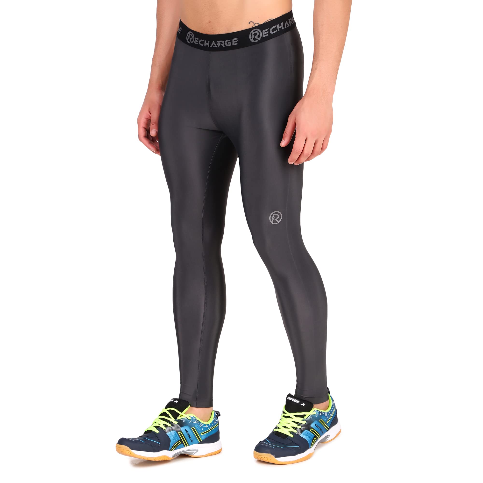 redesign apparels Recharge Men's Polyester Compression Pant/Tights/Legging for Gym, Running, Cycling, Yoga & All Sports (Dark Grey, XL)-picture-52