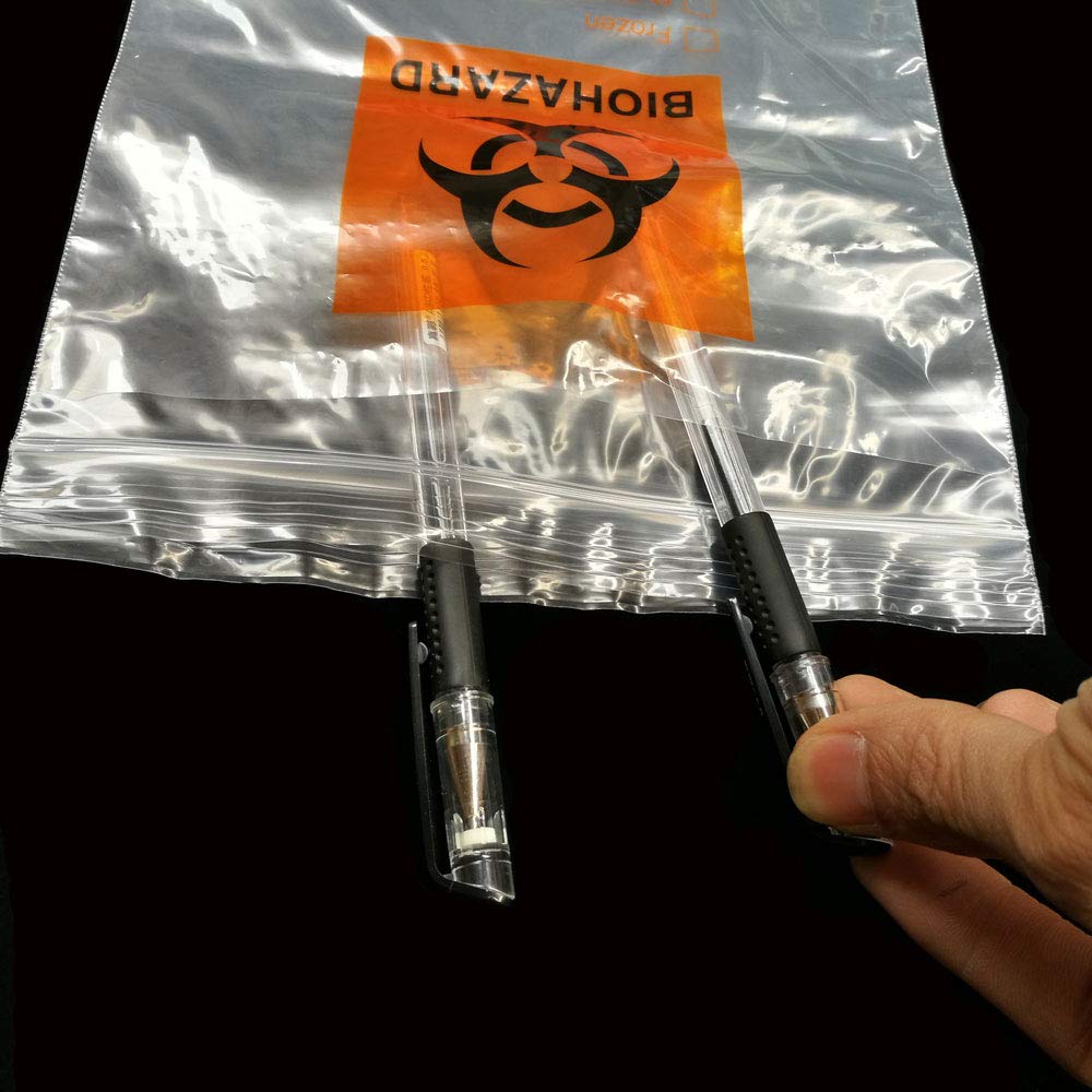 3 Layers PE Chemical Biological Waterproof Packaging Bag, Biological Specimen Bag, Sealable Bag, Storage Bag for Biochemical Materials 50pcs (25cm35cm)