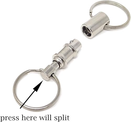 Miniatura 4 de Honbay 10 llaveros desmontables para tirar, llaveros resistentes con doble llave, soporte de cierre a presión