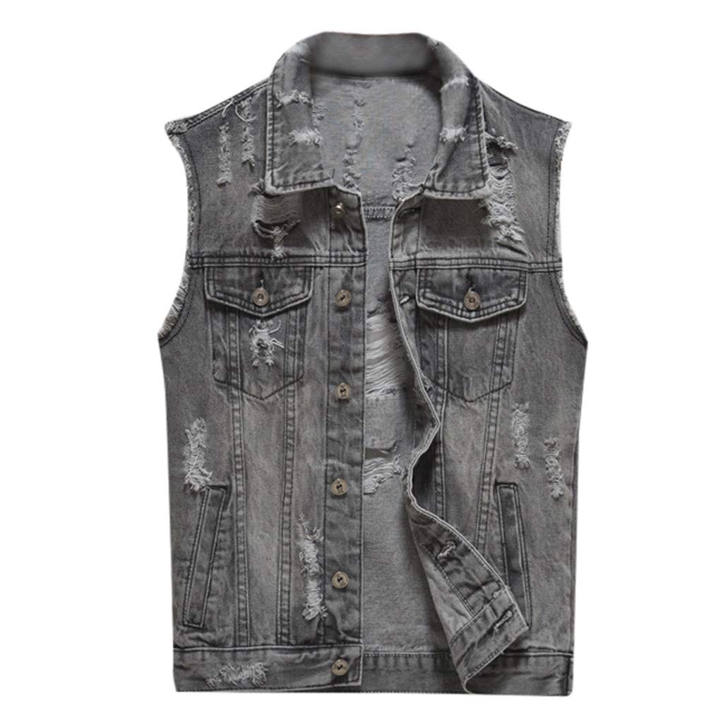 grey denim vest mens
