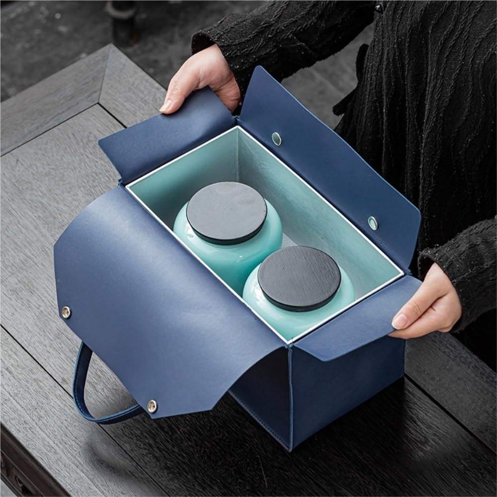 Set Da Tè Contenitore for la conservazione del tè in ceramica Barattolo sigillato for uso domestico Barattolo for il tè del risveglio Set da tè cinese Set di scatole regalo con doppio barattolo Baratt
