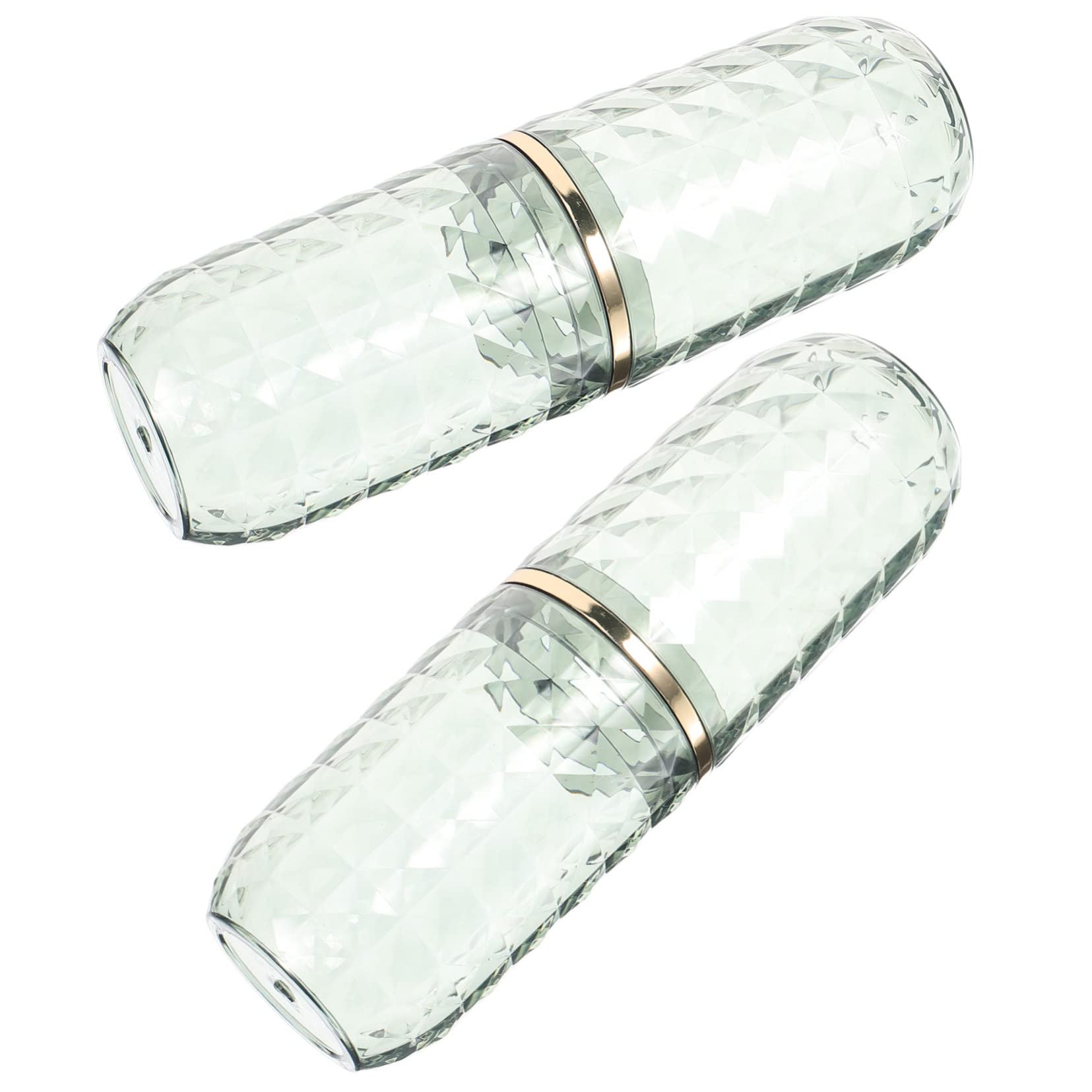 BEBEMOKO 2Sets Portable Toothbrush Case Toothbrush Holder Toothpaste Storage Container for Travel Camping Home Use Durable Pet Material Convenient and Space Saving Design