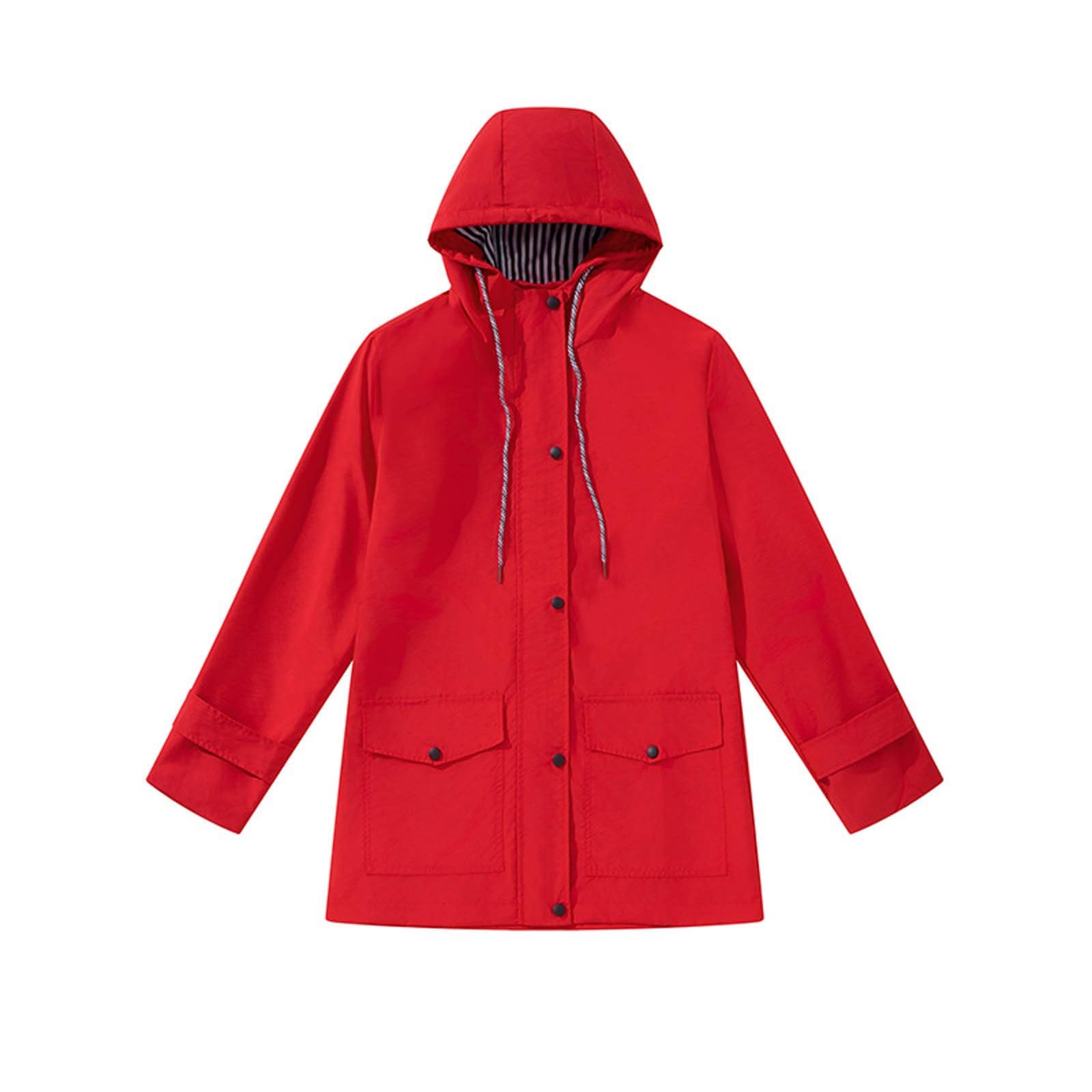 Genérico Poncho Impermeable,Abrigo Anorak Ligero Informal De Manga Larga Y Largo Medio con Capucha para Mujer Ideal para OtoñO