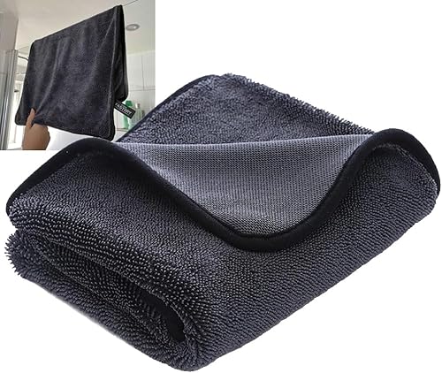 Toalla de secado brillante XXL para baño, paño de microfibra de pelo giratorio, toalla de secado de 15.7 x 23.6 in, eliminación de agua en ducha y