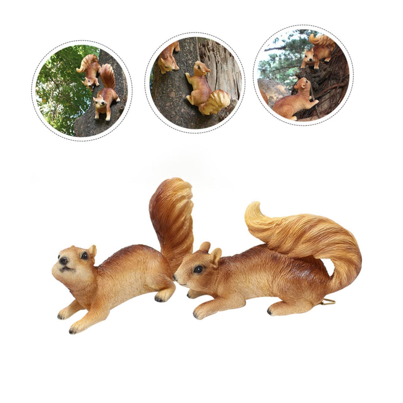 Eichhörnchen Dekor aus Kunstharz 2 Stück für Garten und Zuhause