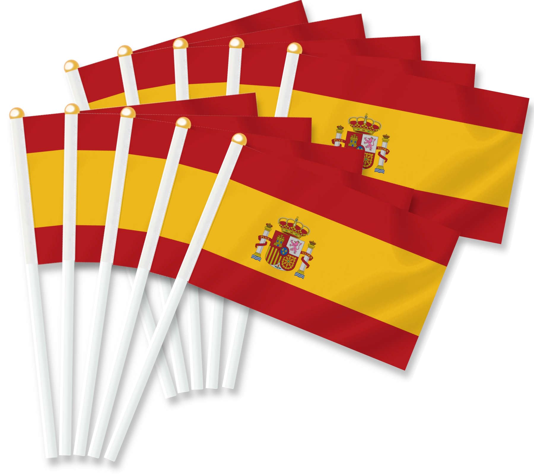 25PCS Spain Handheld Small Flag, Spanish Hand held Mini Decor Decoration Banner — image 1