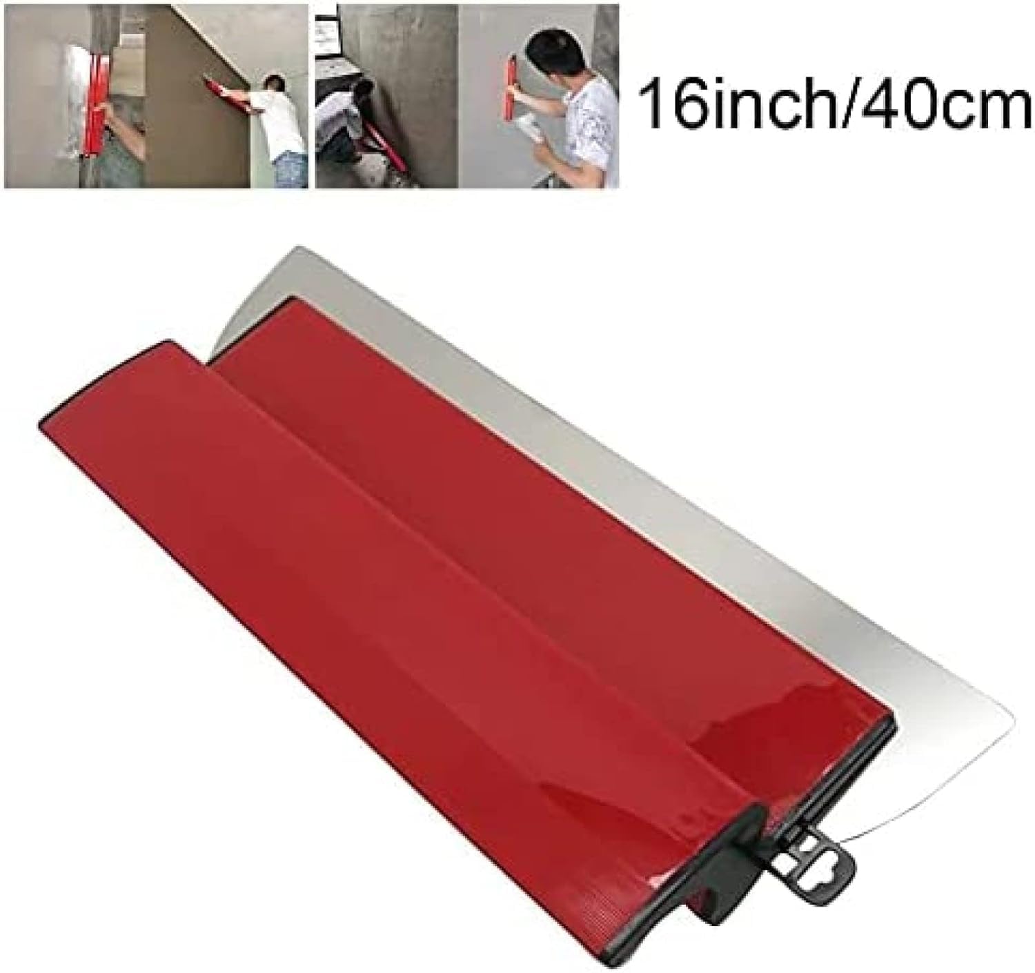 Outil De Lissage De Cloisons Sèches Couteau à Mastic en Acier Inoxydable Peinture Finition Lames D’écrémage Outils De Plâtrage Mural Poignée Cloison Sèche pour Cloison, 60CM