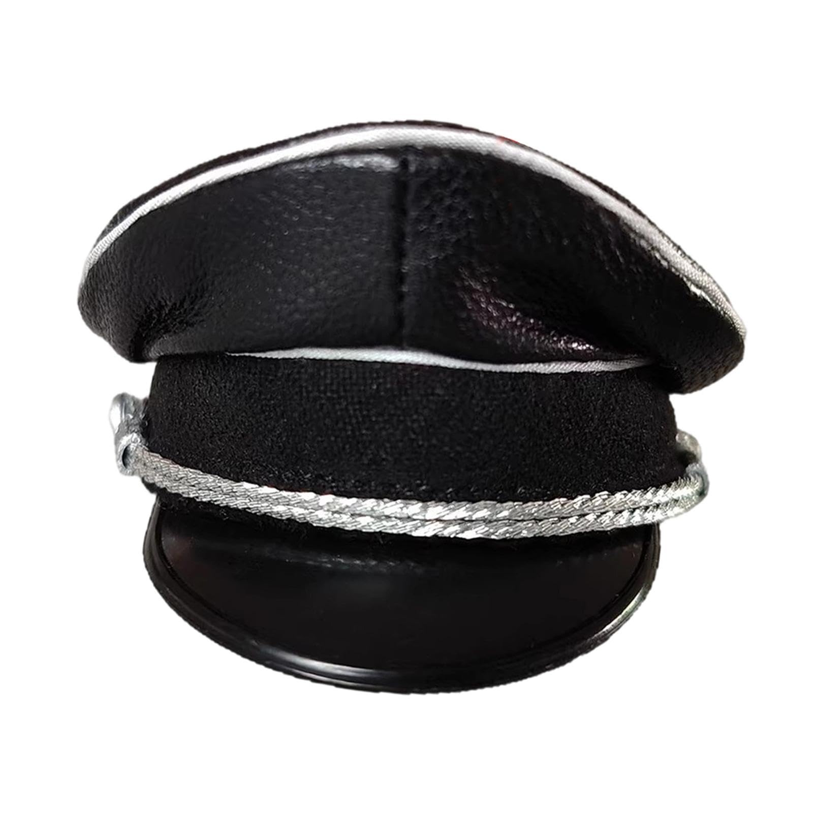 1/6 Scale Miniature Captain Hat with Brim for 12 Inch Action Figures, PU Leather Chauffeur Cap Doll Accessory-image-23