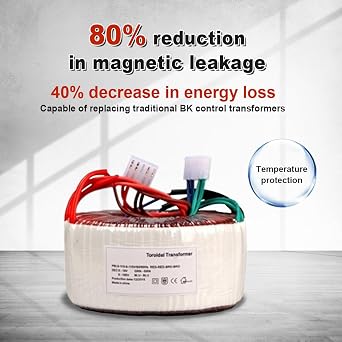 ATO 120VA Toroidal Transformer for Audio Amplifier, Single Phase, 110V to 2 * 6V, Power Toroidal Transformers, for Electrical Control, Medical Equipment
