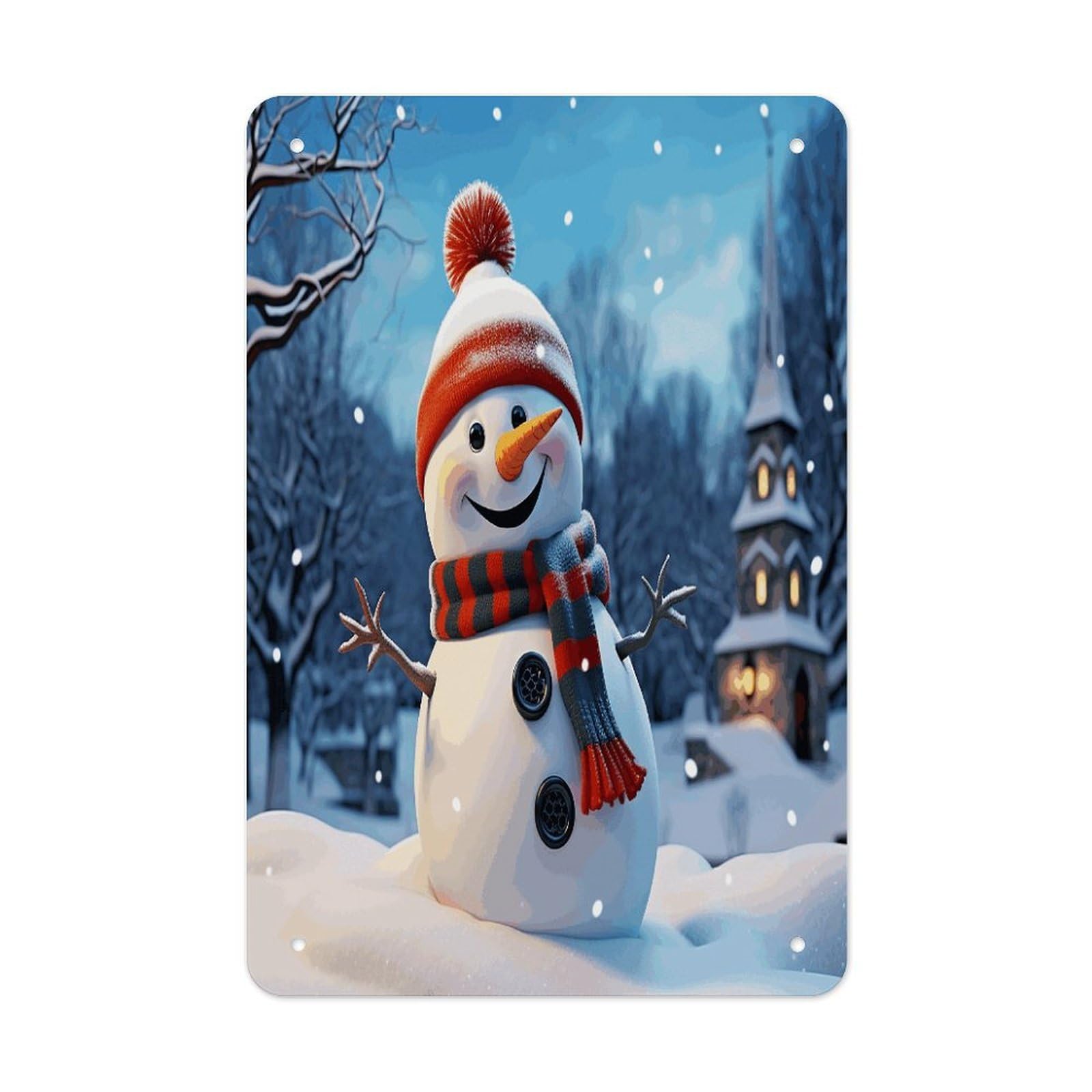 VstaDank Happy Snowman Metal Tin Signs Personalized Wall Art Prints Decoration Art Poster Funny Vintage Tin Sign Iron Sheet Painting Metal Signboard Decor Painting for Wall Decor