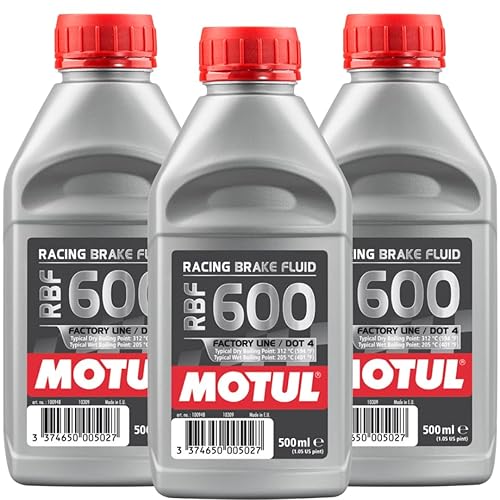 Motul MTL100949 8068HL RBF 600 Factory Line Dot-4 Líquido de frenos de carreras 100% sintético - 500, 300 ml, paquete de 3