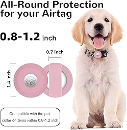 Protective Case Compatible for Apple Airtag Pet Collar, Silicone Protective Cover for Airtags, Anti-Lost - Compatible Case for Airtag Dog and Cat Collar